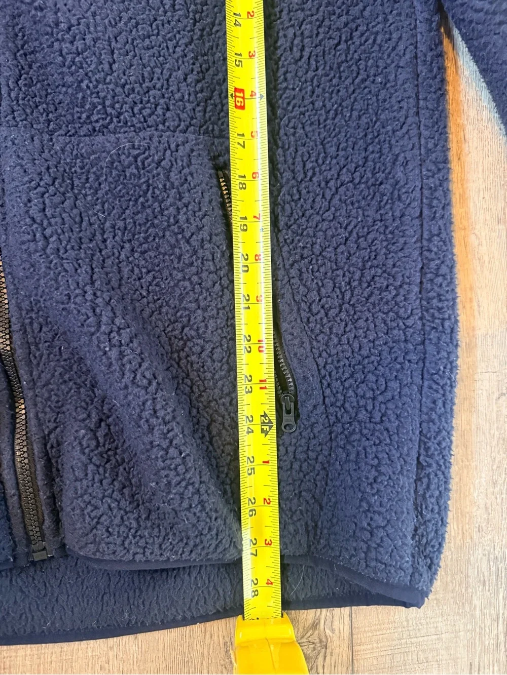 J. Crew Sherpa Full Zip Hoodie Jacket Navy Large